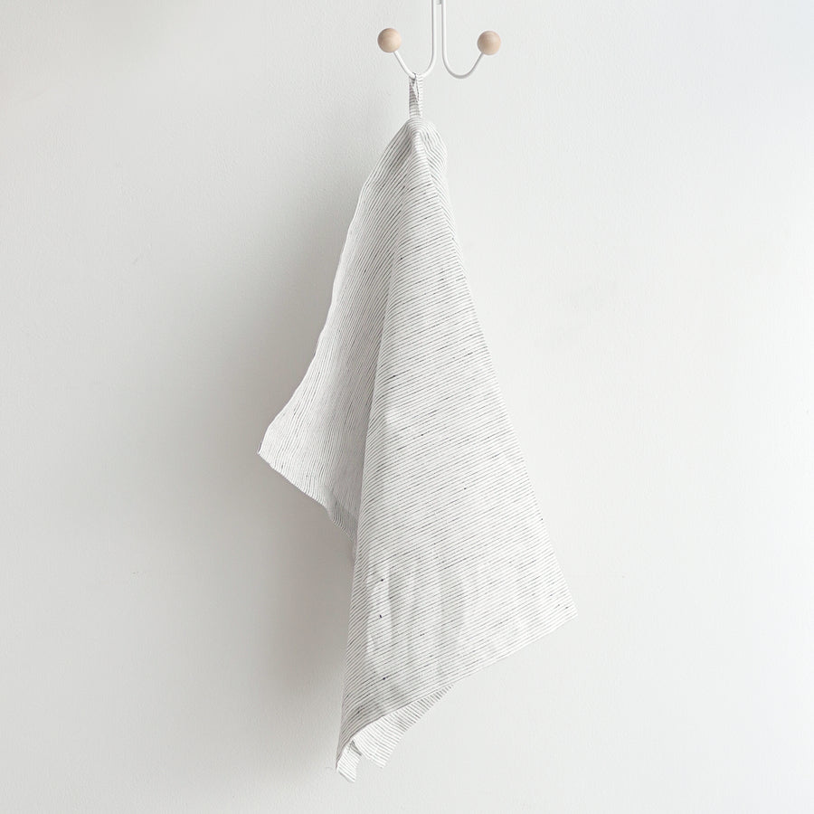 linen tea towel - navy stripe