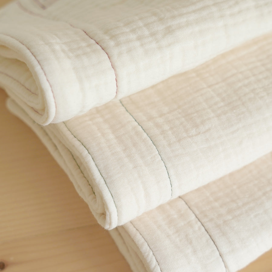 crinkle cotton mats - ivory